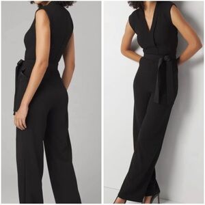 Elegant sleeveless tie waist Black Jumpsuit